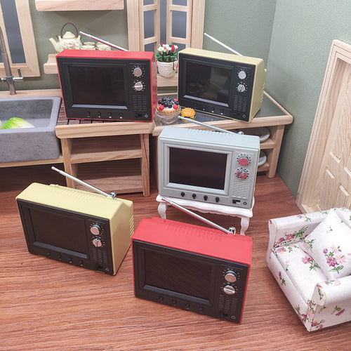 1:12 Scale Mini Playable TV Dollhouse Accessory for OB11 Dolls - Miniature Gachapon Decoration